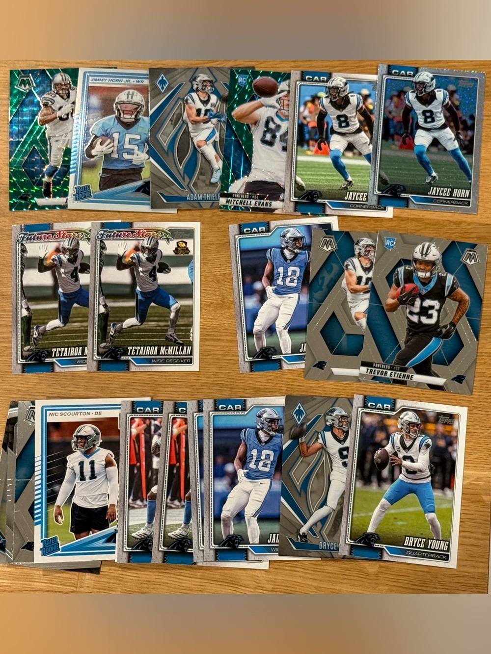 Lot of Carolina Panthers Football Cards - Bryce Young, Tet McMillan & More